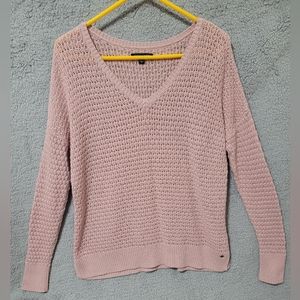 American Eagle Outfitters V-neck Long Sleeve Sweater Dusty Rose Pink sz Medium